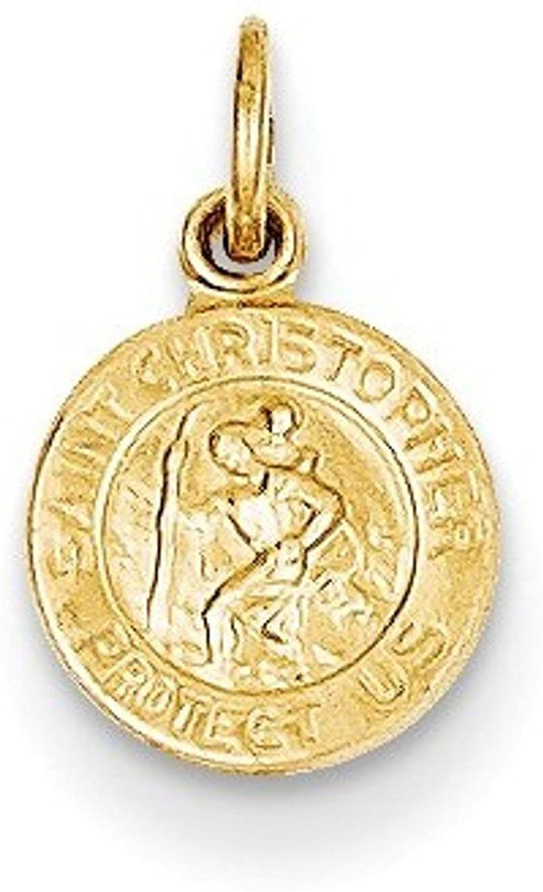 14k Yellow Gold St. Christopher Medal Pendant (14X8 MM)