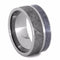 Gibeon Meteorite, Blue, Bronze and White Mokume 10mm Comfort-Fit Titanium Wedding Band