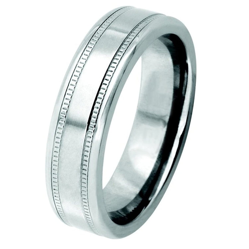 Men's Titanium 6mm Comfort-Fit Milgrain Band