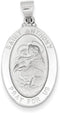 Rhodium-Plated 14k White Gold St. Anthony Medal Pendant (26x15MM)