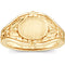 Women's Oval Floral Embossed Semi-Polished 14k Yellow Gold Signet Ring, Size 6 (10.2MM)