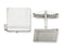 Rhodium-Plated 14k White Gold Square with Line Design Cuff Links, 17MM