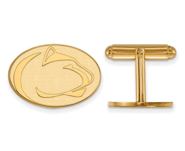 14k Yellow Gold Penn State University Oval Cuff Links, 17X22MM