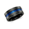 Edward Mirell Black Titanium Blue Anodized Wide Center 10mm Band