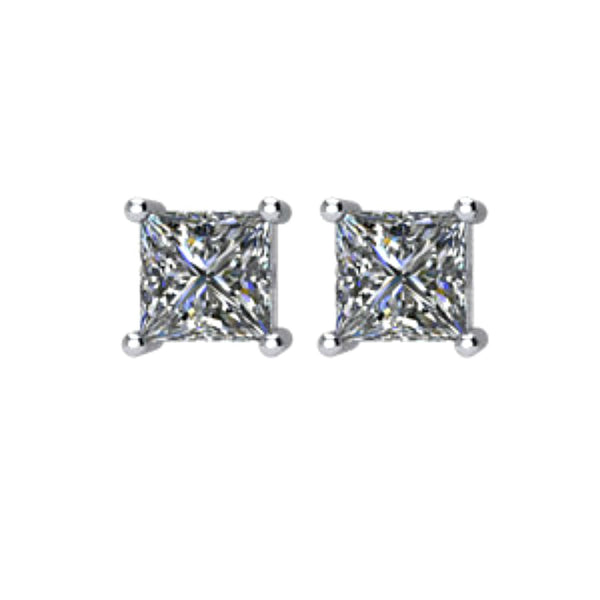 Platinum Diamond Stud Earrings(1 Cttw, Color GH, Clarity SI2-SI3)