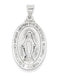 Rhodium-Plated 14k White Gold Miraculous Medal Pendant (29X18MM)