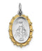 Rhodium-Plated Sterling Silver Vermeil Miraculous Medal (25X13MM)