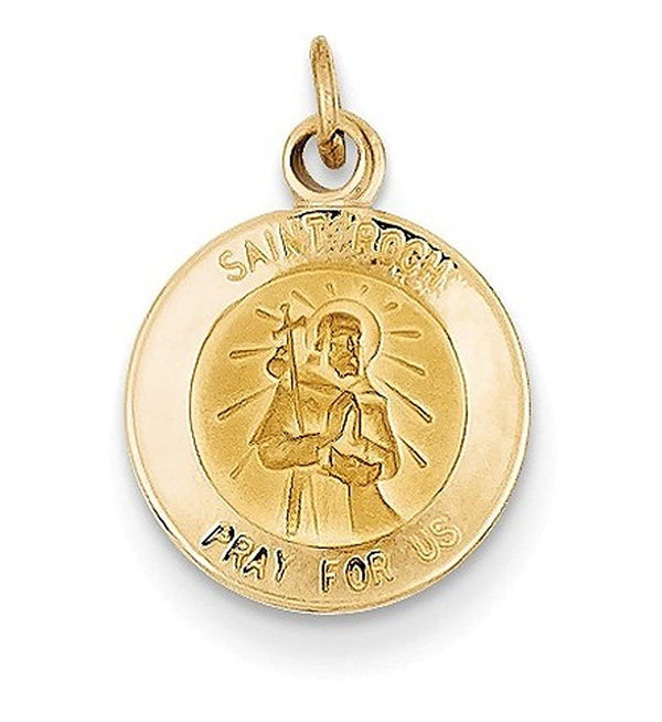 14k Yellow Gold St. Roch Medal Charm (19X12MM)