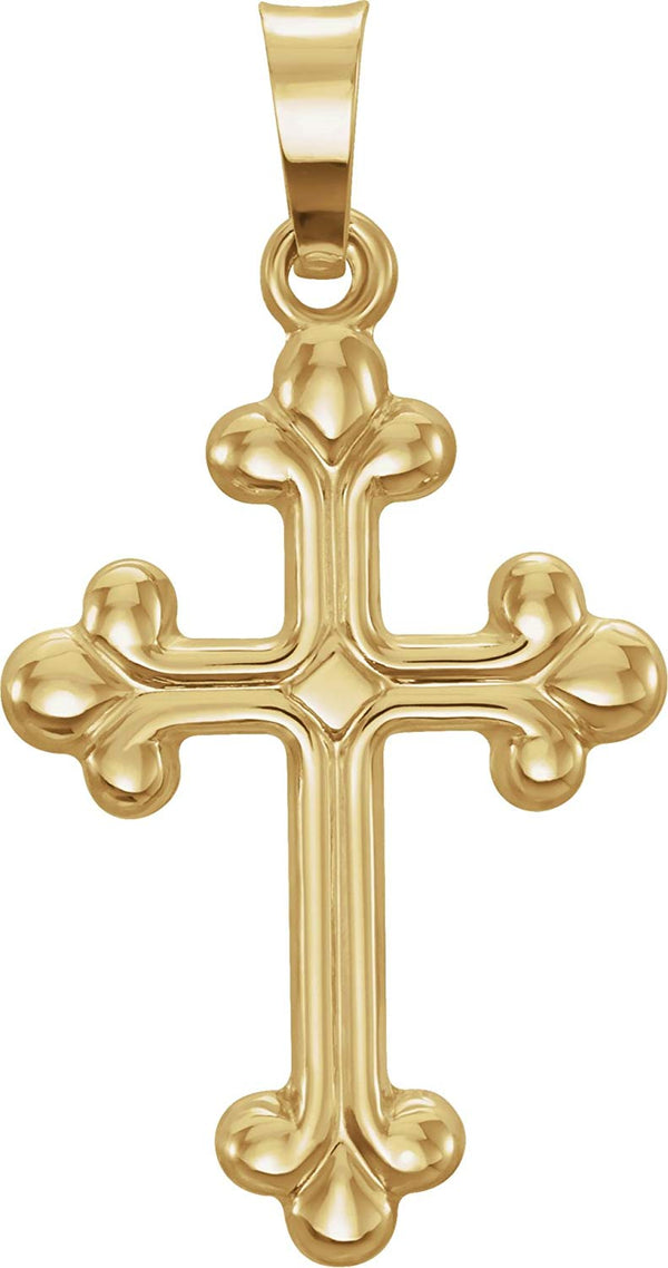 Botonee Hollow Cross 14k Yellow Gold Pendant