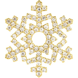 Diamond Snowflake 14k Yellow Gold Pendant
