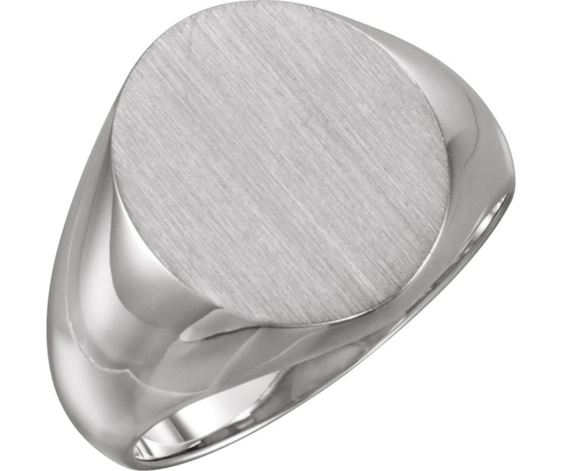 Men's Brushed Signet Ring, Continuum Sterling Silver (18x16mm)