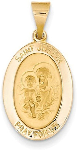 14k Yellow Gold St. Joseph Medal Pendant (22X15MM)