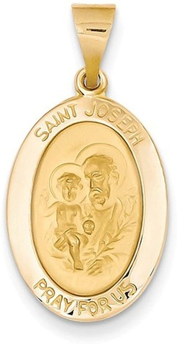 14k Yellow Gold St. Joseph Medal Pendant (22X15MM)