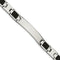 Men's Polished Stainless Steel 9mm Black Carbon Fiber Inlay Bracelet, 8.5"