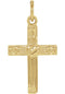 Youth Cross with Heart 14k Yellow Gold Pendant (13X10MM)