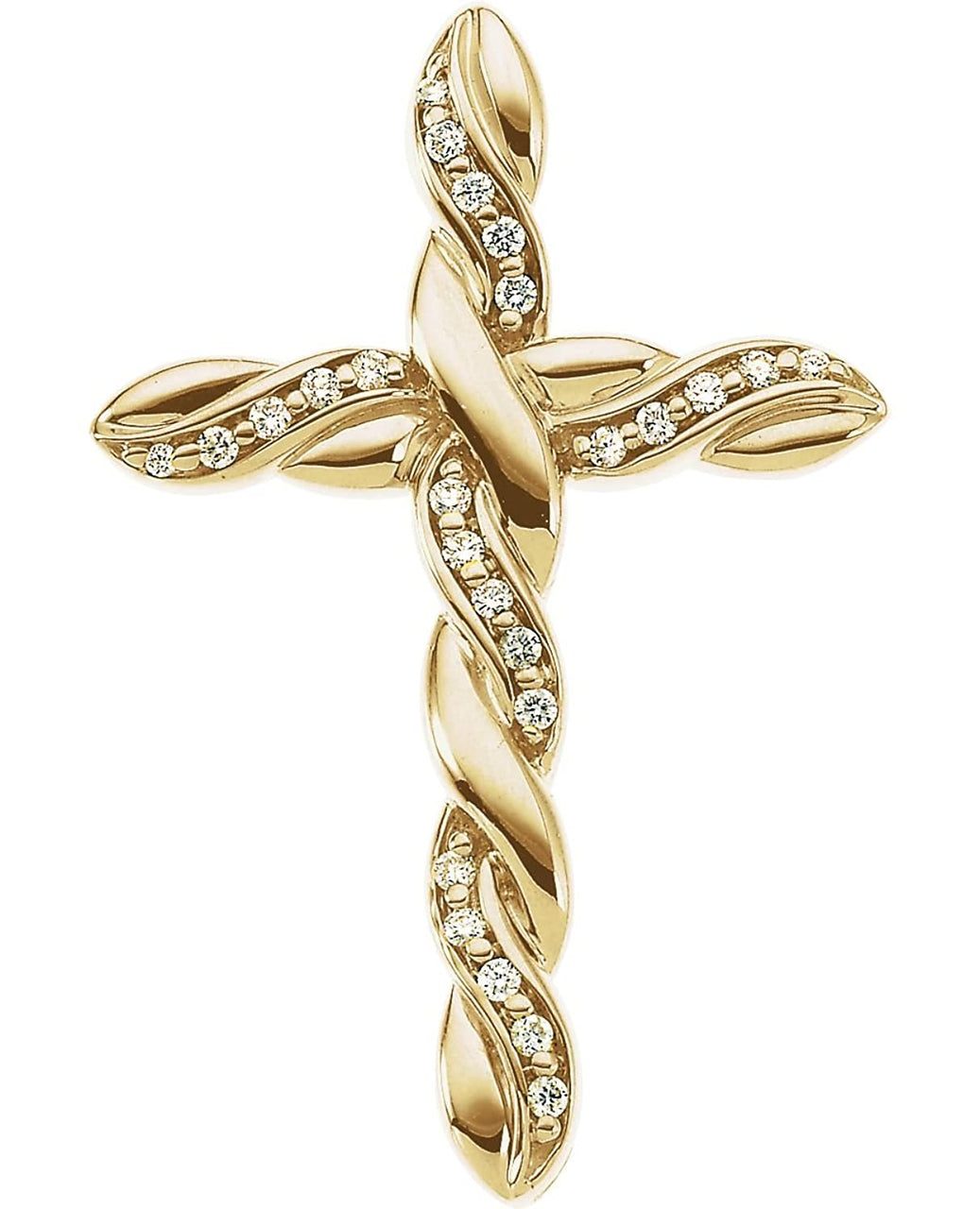 Diamond Cross 14k Yellow Gold Pendant