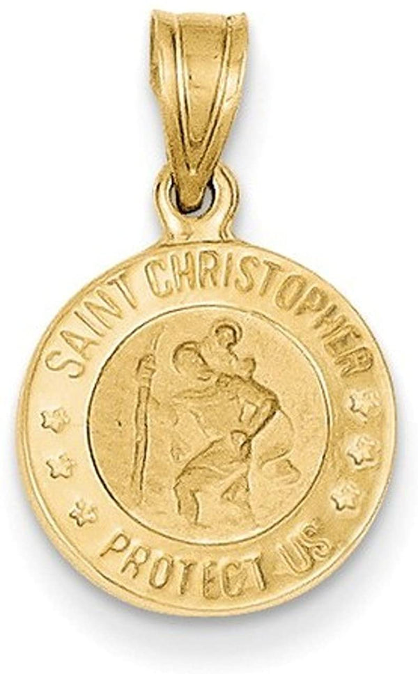 14k Yellow Gold Saint Christopher Medal Pendant (20X12 MM)