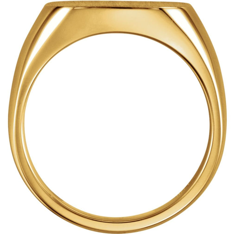 Men's 10k Yellow Gold Matte 16mm Square Signet Ring