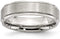 Satin-Brushed Stainless Steel 6mm Comfort-Fit Polished Grooved Band, Size 10.5