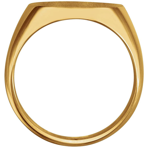 Men's 18k Yellow Gold Oval Signet Ring, 18X16mm, Size 11