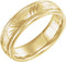 10k Yellow Gold Diamond-Cut Leaf Pattern 6mm Comfort-Fit Band