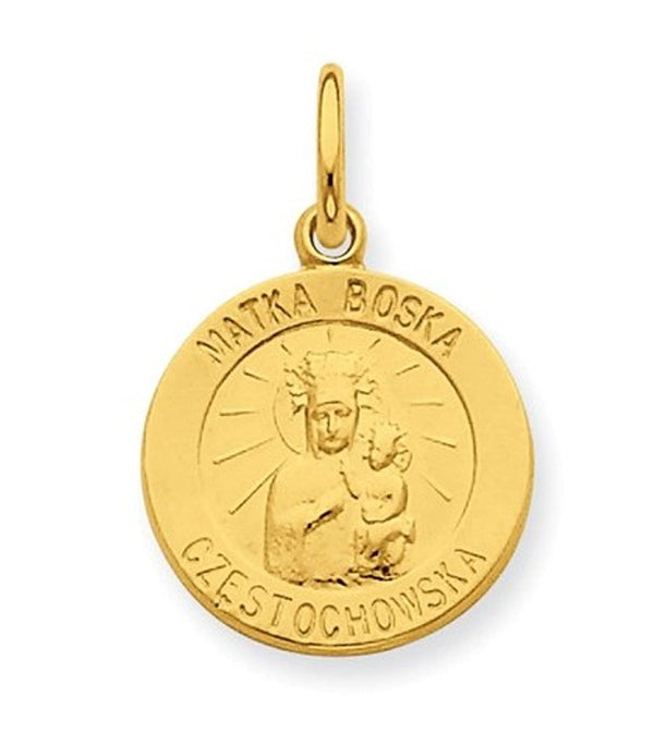 Sterling Silver and 24k Gold -plated Matka Boska Medal