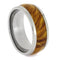 Gold Box Elder Burl Wood Comfort-Fit Titanium His and Hers Wedding Band Set