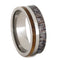 Deer Antler, Whiskey Barrel Wood 9mm Comfort-Fit Titanium Wedding Band