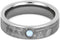 Opal Cabochon, Gibeon Meteorite 5mm Comfort-Fit Titanium Wedding Band, Size 13.75