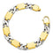 Men's Polished 14k Yellow and White Gold 11.5mm Link Bracelet, 9"