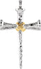 Platinum Two-Tone Nail Cross 18k Yellow Gold Pendant (59.5X35.25MM)