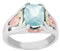 March Birthstone Created Aquamarine Ring, Sterling Silver, 12k Green and Rose Gold Black Hills Silver Motif