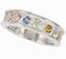 Ave 369 Aquamarine and Citrine Band, Sterling Silver, 12k Green and Rose Gold Black Hills Gold Motif