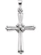 Rope Cross Rhodium-Plated 14k White Gold Pendant (35.00X25.50 MM)