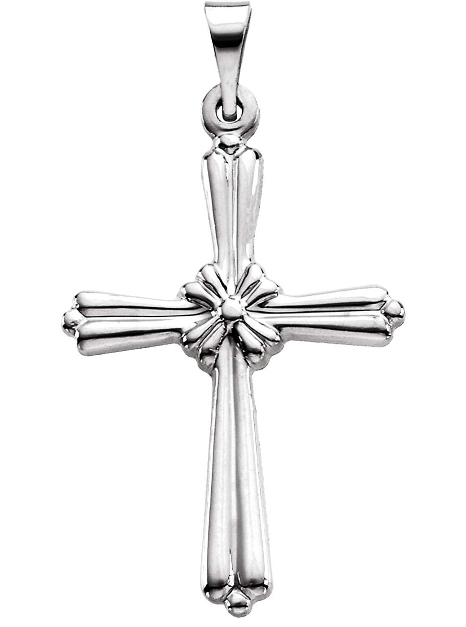 Rope Cross Rhodium-Plated 14k White Gold Pendant (23.00X17.00 MM)