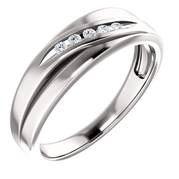 Men's Platinum 7-Stone Diamond Wedding Band (.10 Ctw, Color G-H, SI2-SI3 Clarity) Size 10