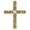 Diamond Solitaire Cross 14k Yellow Gold Pendant (.03 Ct, G-H Color, I1 Clarity)