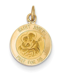 14k Yellow Gold Saint Joseph Medal Charm (20X11MM)