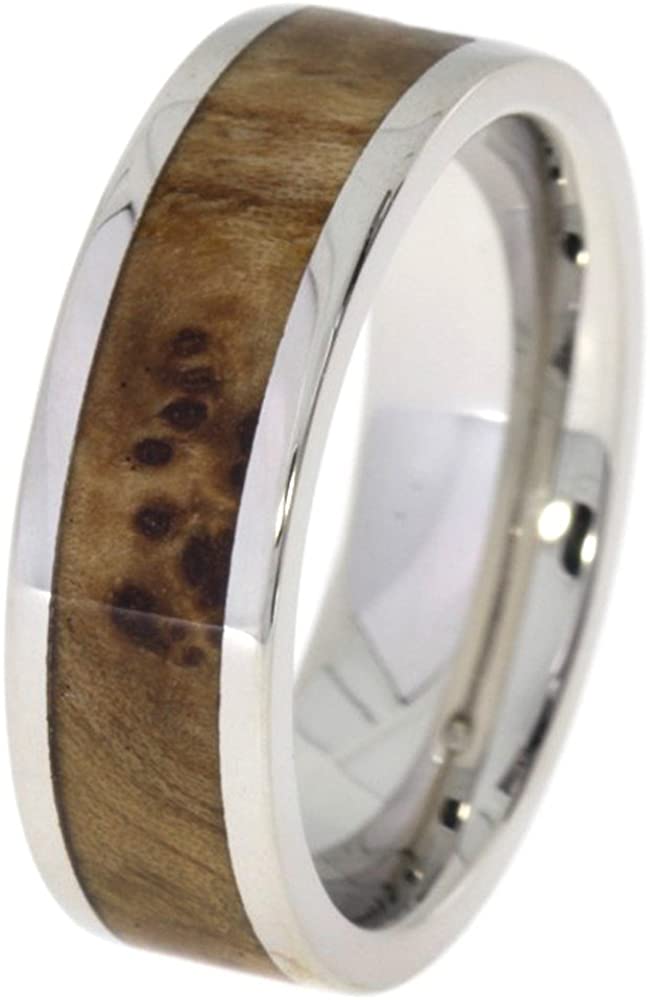 Diamond Solitaire, Black Ash Burl Engagement Ring, Black Ash Burl Titanium Band, His and Hers Wedding Band Set, M11.5-F9.5