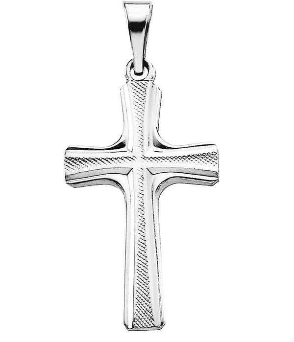 Boy's Platinum Weathered Celtic Cross Pendant