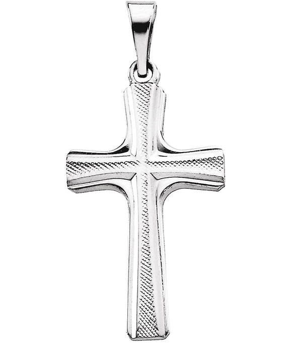 Small Cross 14k White Gold Pendant