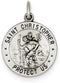 Sterling Silver St. Christopher Soccer Medal (23X18MM)