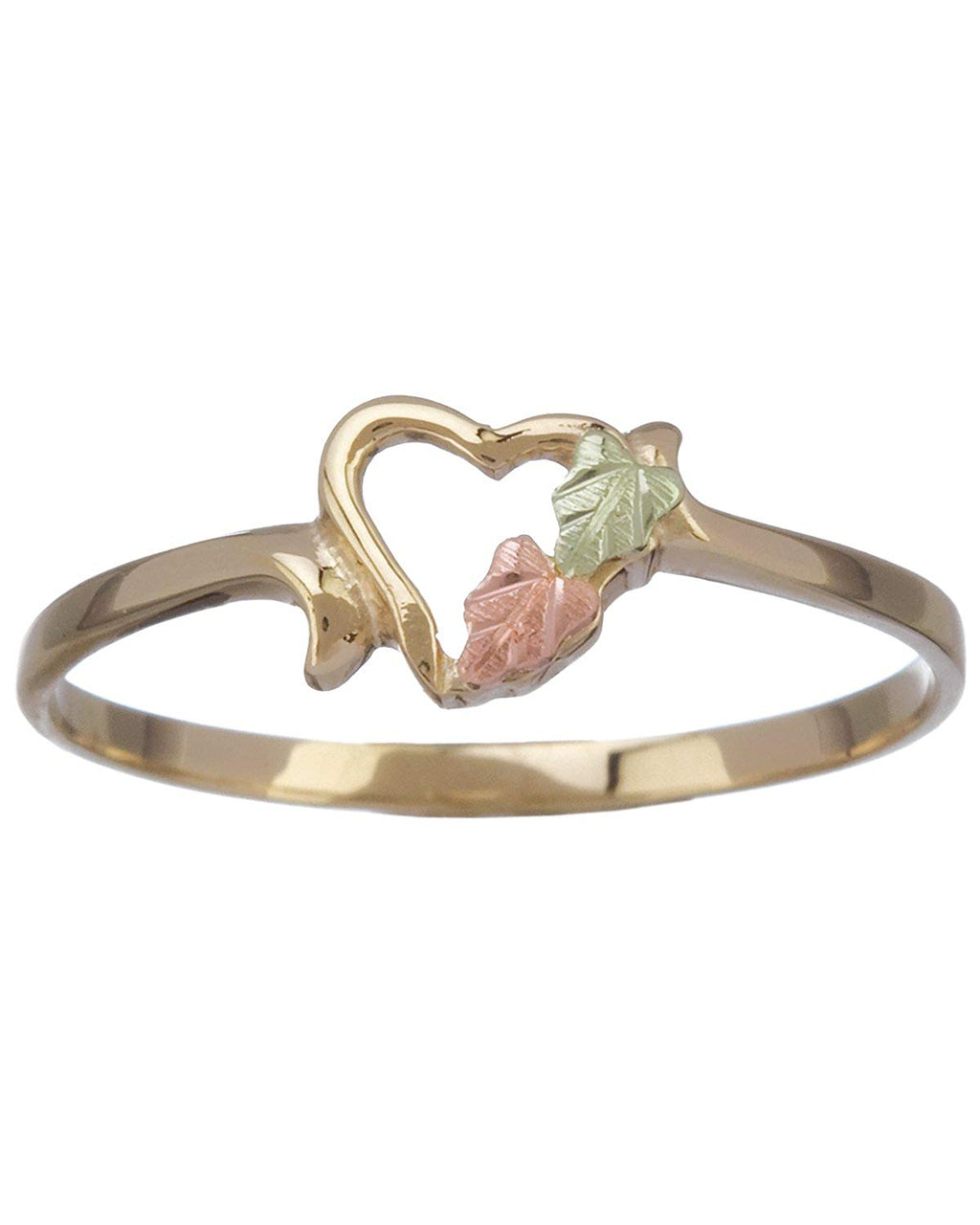 Petite Open Heart Ring in 10k Yellow Gold, 12k Rose Gold, 12k Green Gold