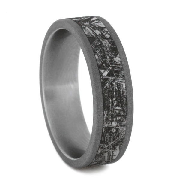 Mimetic Meteorite Inlay 6mm Comfort-Fit Titanium Wedding Band