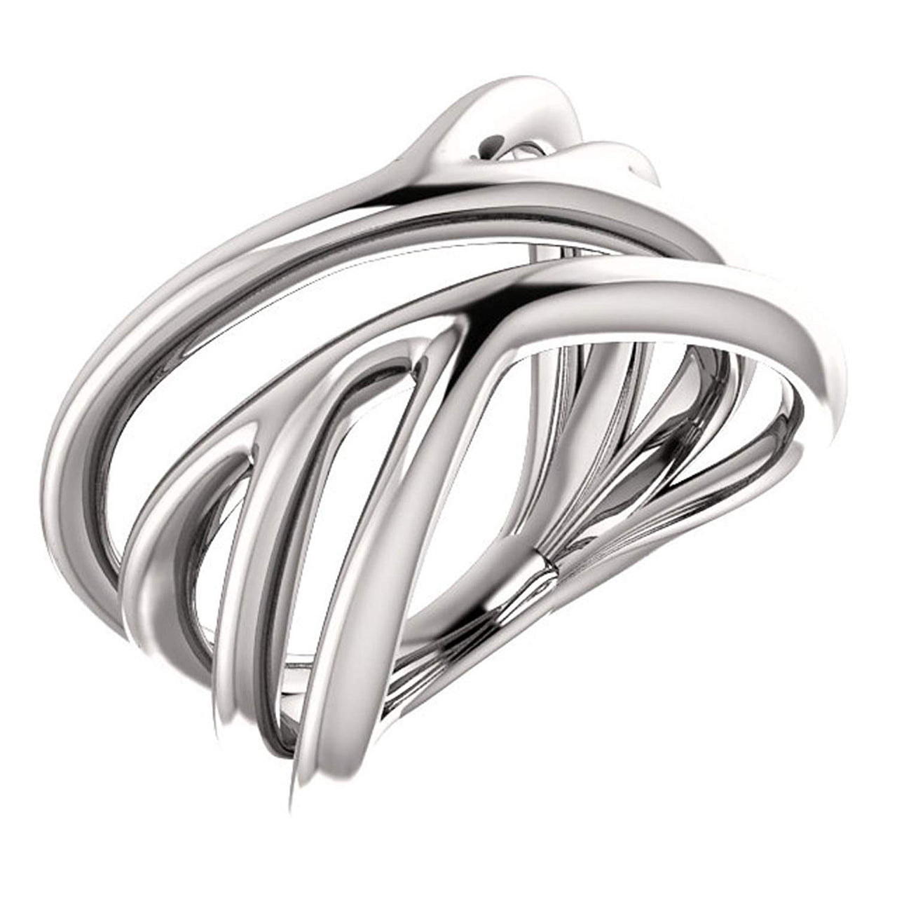 Negative Space Ring, Rhodium-Plated 14k White Gold