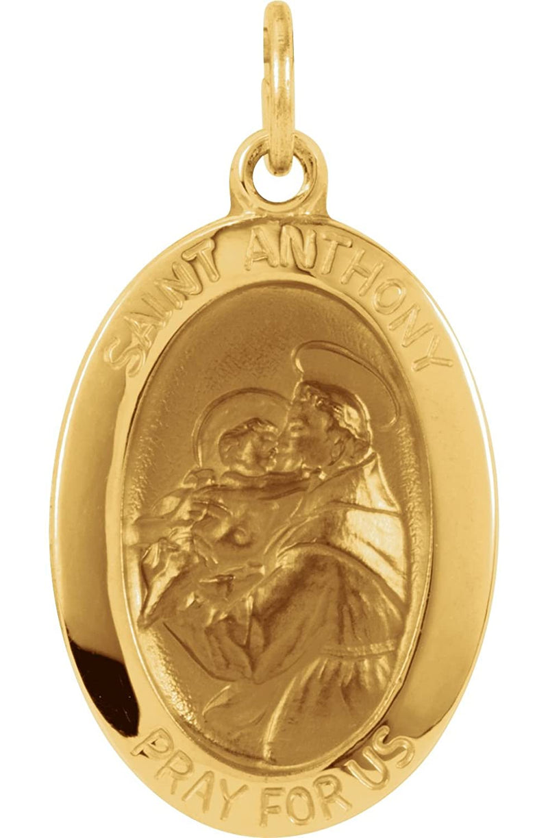 14k Yellow Gold St. Anthony of Padua Medal (15x11 MM)