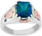 June Birthstone Created Alexandrite Ring, Sterling Silver, 12k Green and Rose Gold Black Hills Silver Motif, Size 7.5