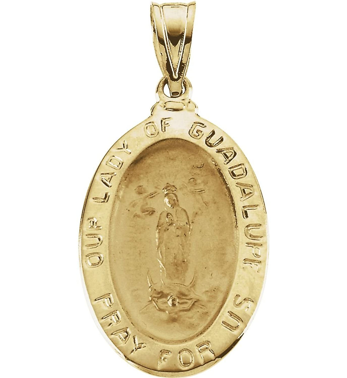 14k Yellow Gold Oval Our Lady of Guadalupe Medal (21x15 MM) – The Men's ...