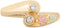 Ave 369 2-Stone Diamond Bypass Ring, 10k Yellow Gold, 12k Green and Rose Gold Black Hills Gold Motif (.10 Ctw, IJ Color, SI Clarity)