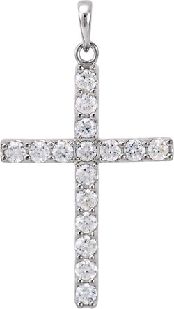 Platinum Diamond Cross Pendant (1 Ctw, Color GH, Clarity I1)
